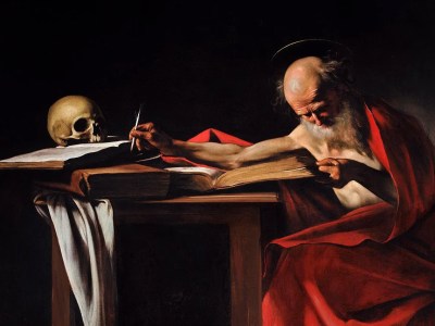 Saint Jerome Writing Caravaggio painting